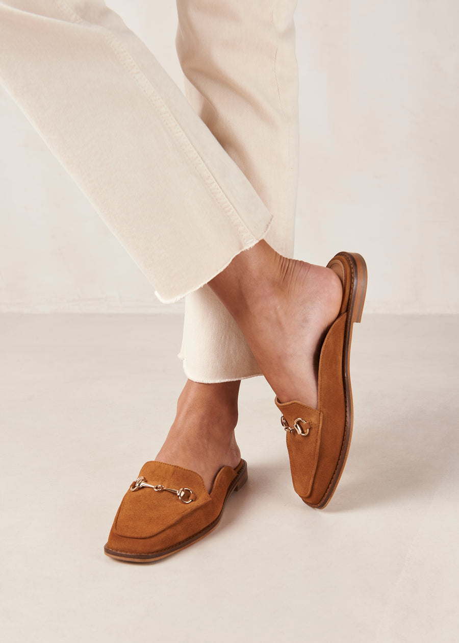 Kais Suede Adobe Leather Mules