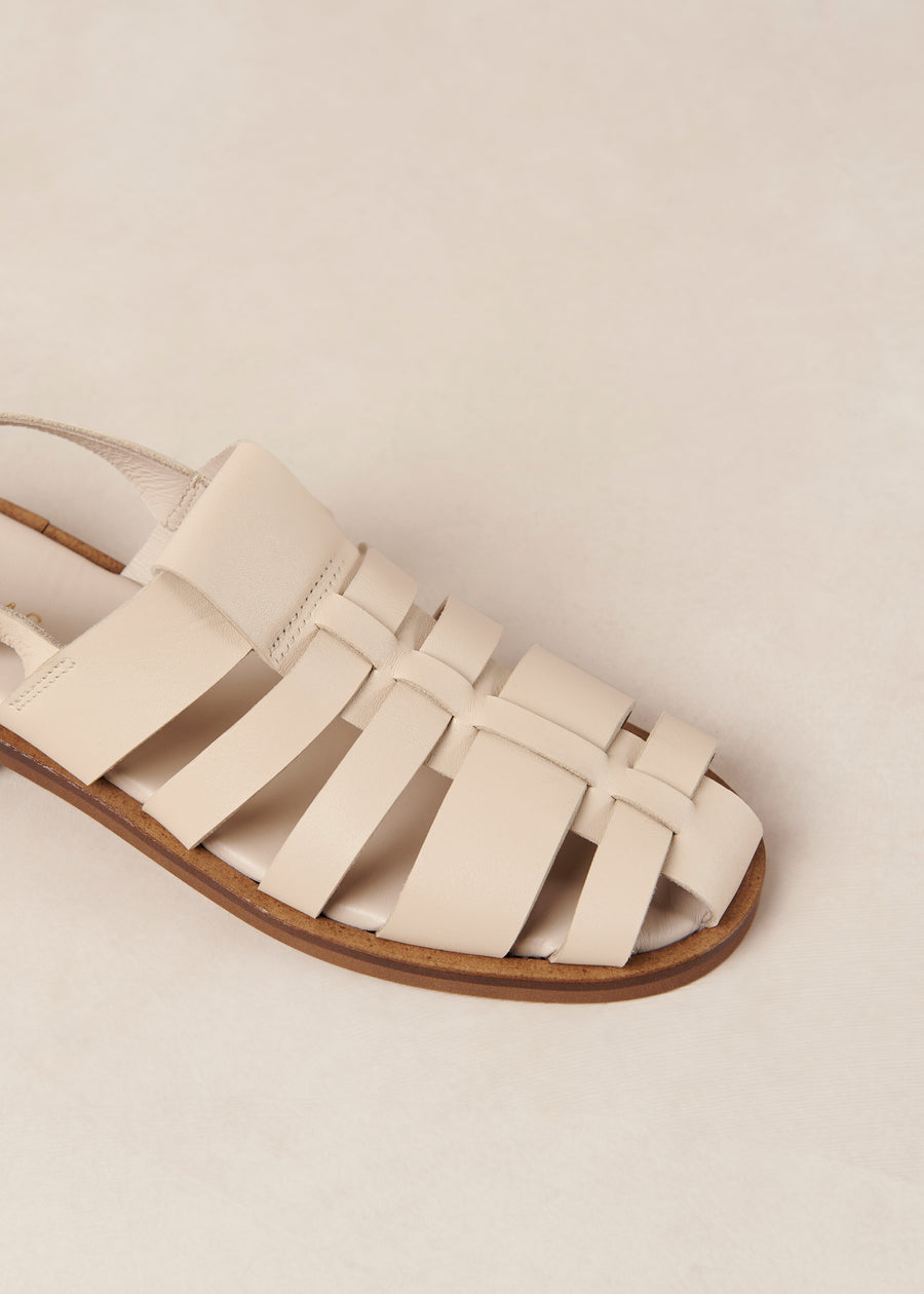Perry Cream Leather Sandals