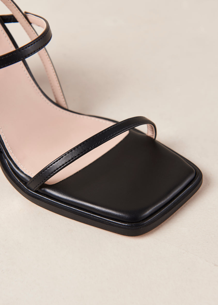Lorena Black Vegan Leather Sandals