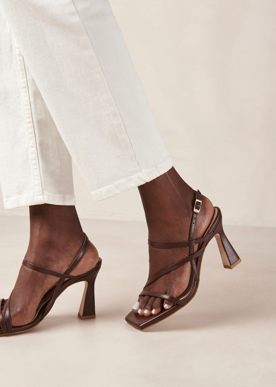 Kassia Umber Brown Vegan Leather Sandals