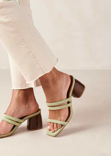 Indiana Green Leather Sandals ALOHAS