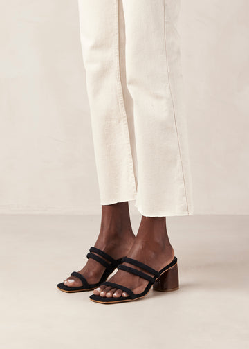 Indiana Black Suede Sandals ALOHAS