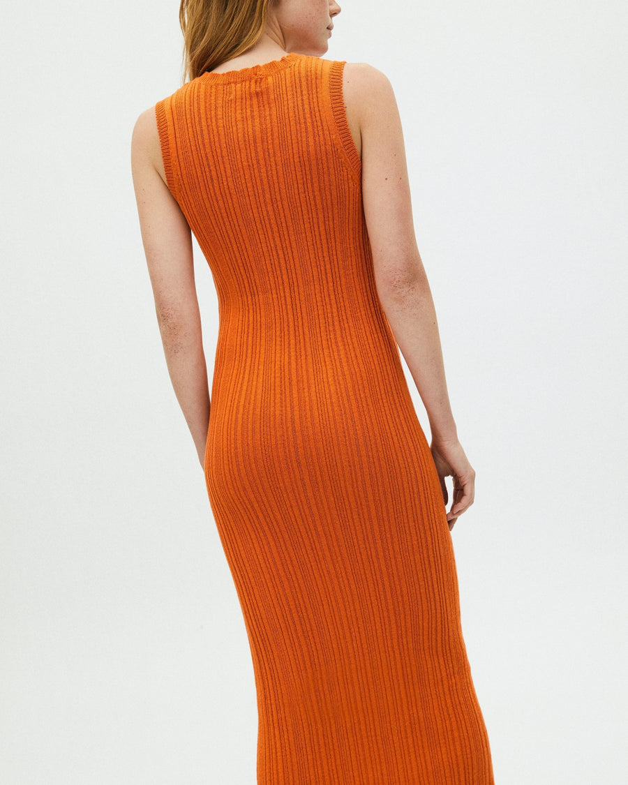 Breezy Sleeveless Knit Dress Clementine Orange Dresses ALOHAS