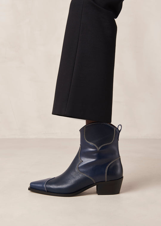 Buffalo Blues Leather Ankle Boots