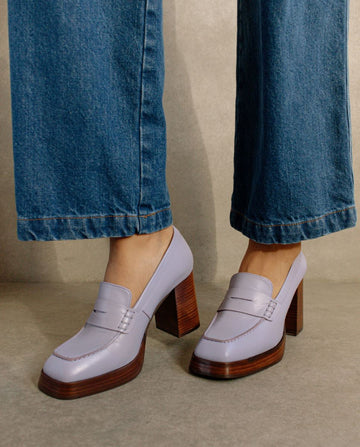 Busy Purple Leather Loafers ALOHAS