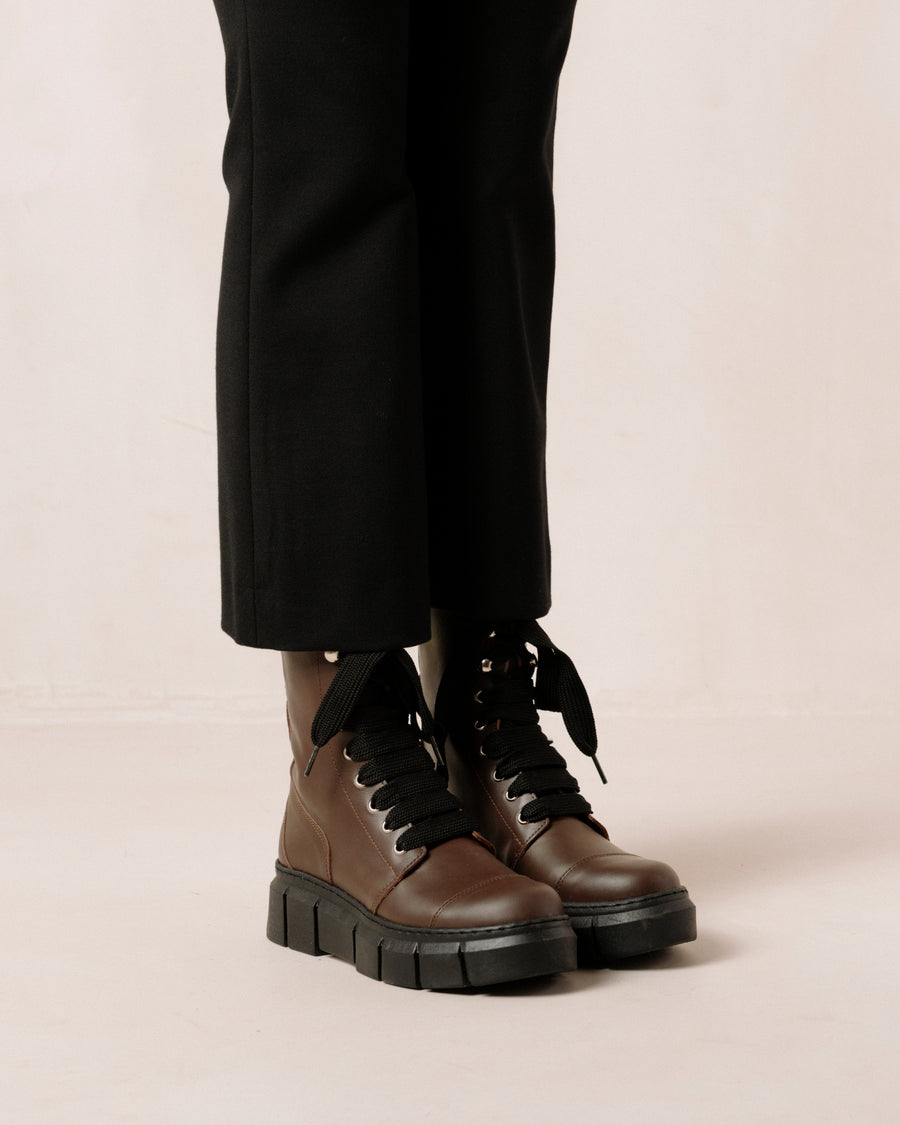 Can Can Coffee Brown Ankle Boots ALOHAS