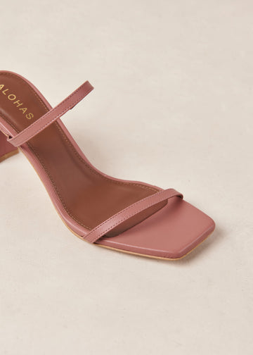 Cannes Pink Leather Sandals ALOHAS