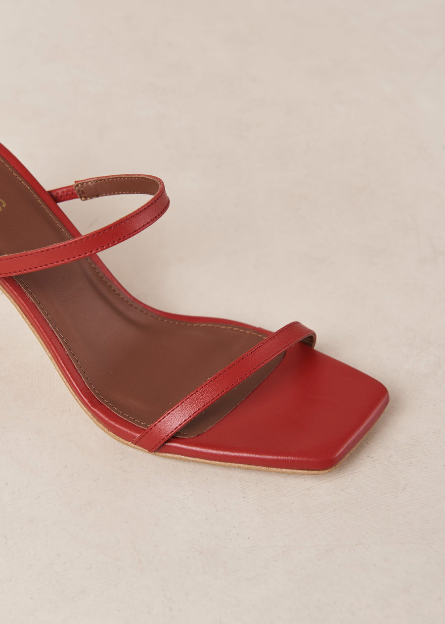 Cannes Red Leather Sandals Sandals ALOHAS
