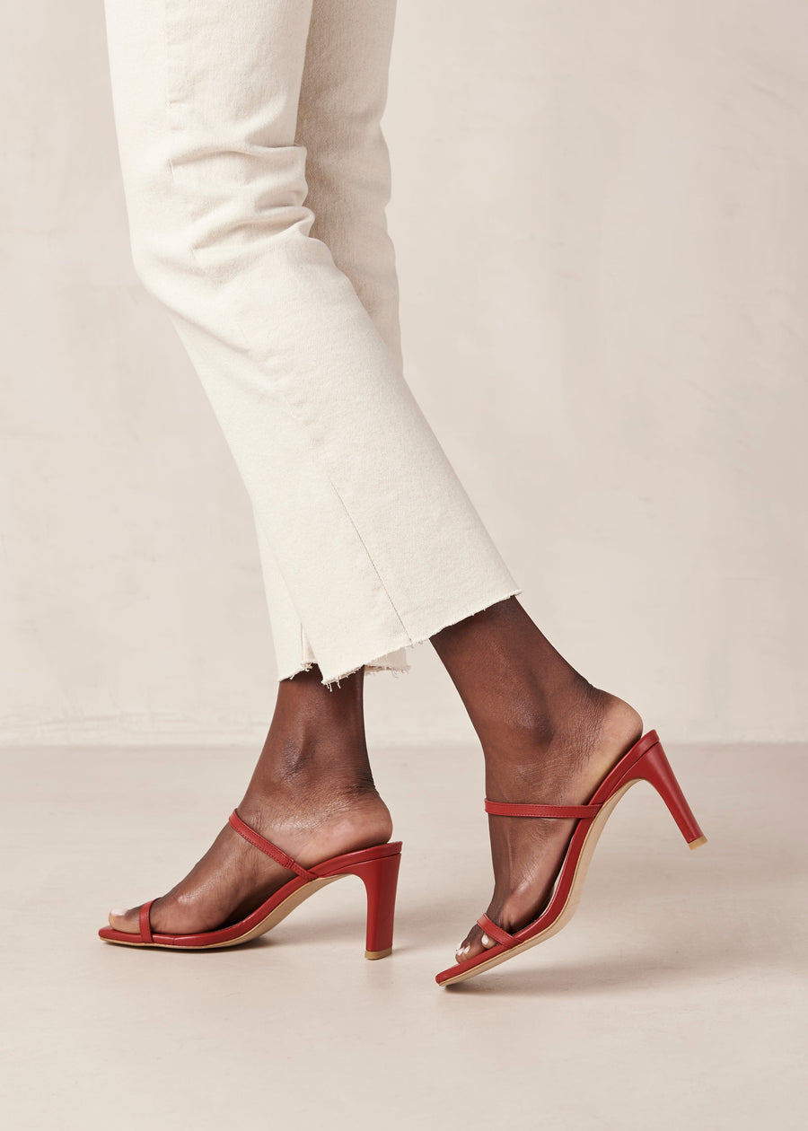 Cannes Red Leather Sandals Sandals ALOHAS
