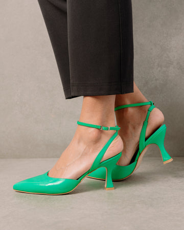 Call It Spring Esmeralda Clear Tie Leg Cylinder Heeled Sandals In Bright  Green for Women