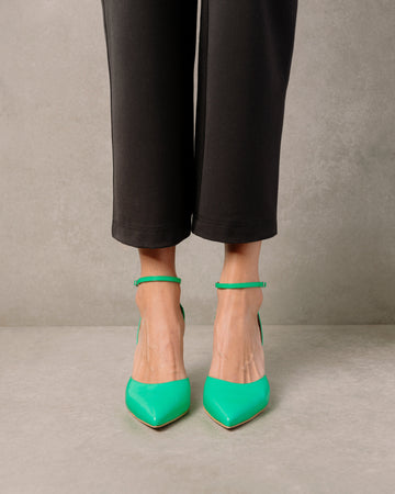 cinderella neon green pumps alohas