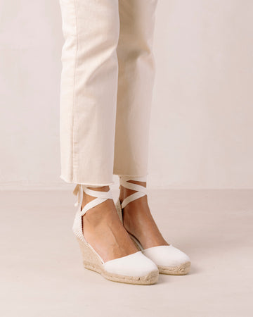 White store heeled espadrilles