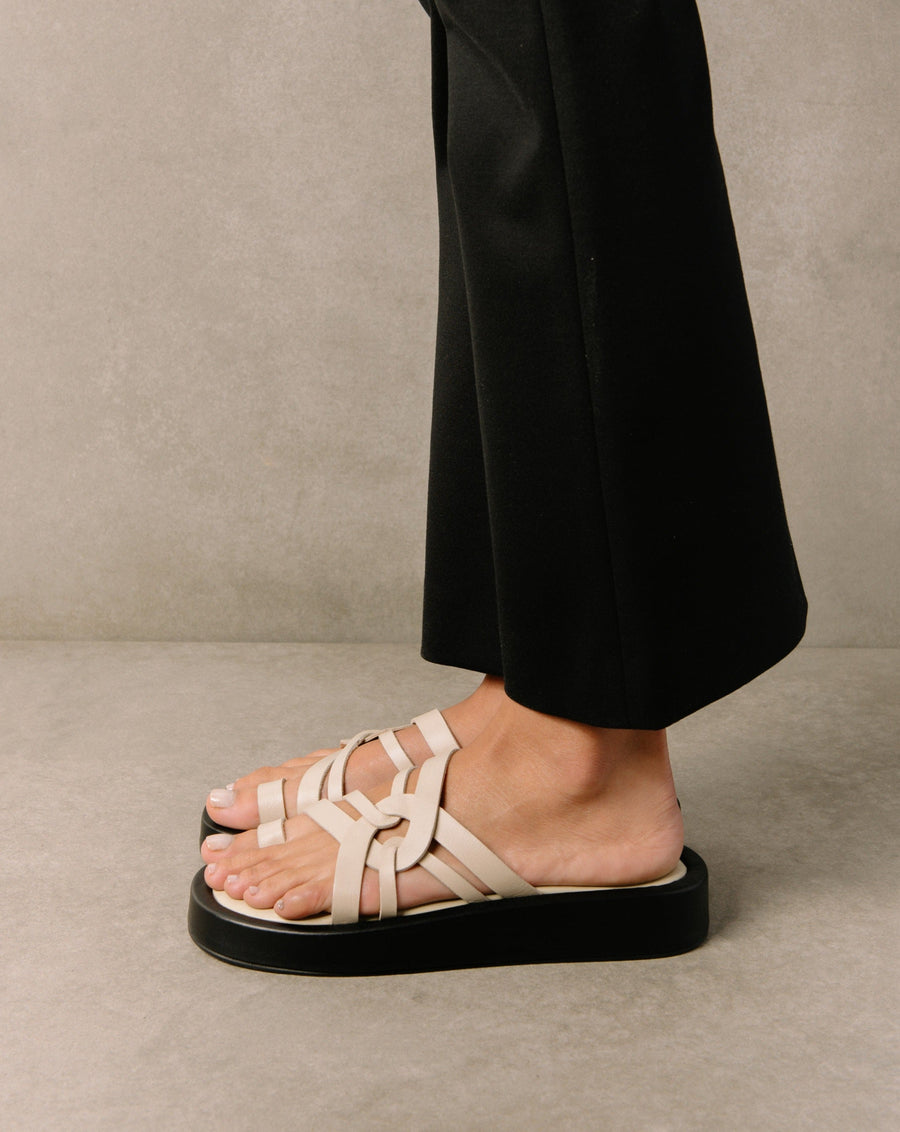Cool Cream Leather Sandals Sandals ALOHAS