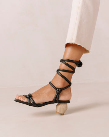 Creative Black Leather Sandals ALOHAS