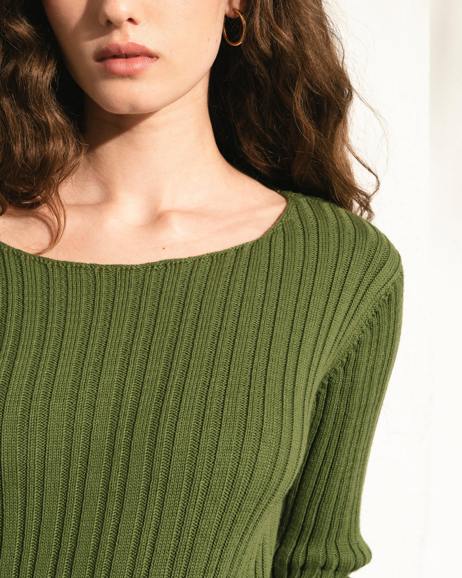 Emerald green knit top sweaters ALOHAS