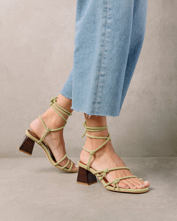 Goldie Green Leather Sandals ALOHAS