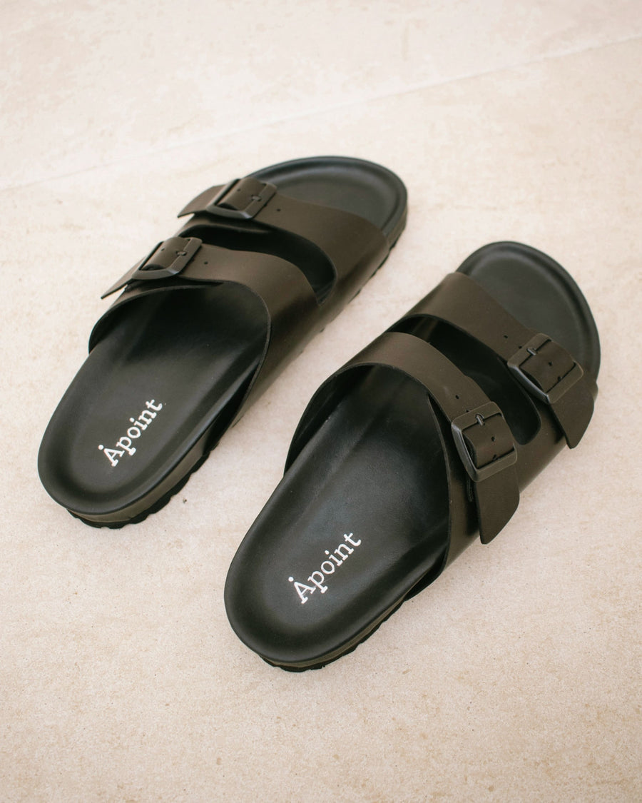 Homey Plain Black Sandals Åpoint