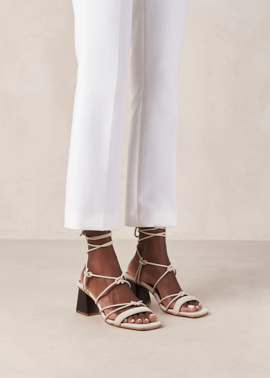Icicle Cream Leather Sandals Sandals ALOHAS