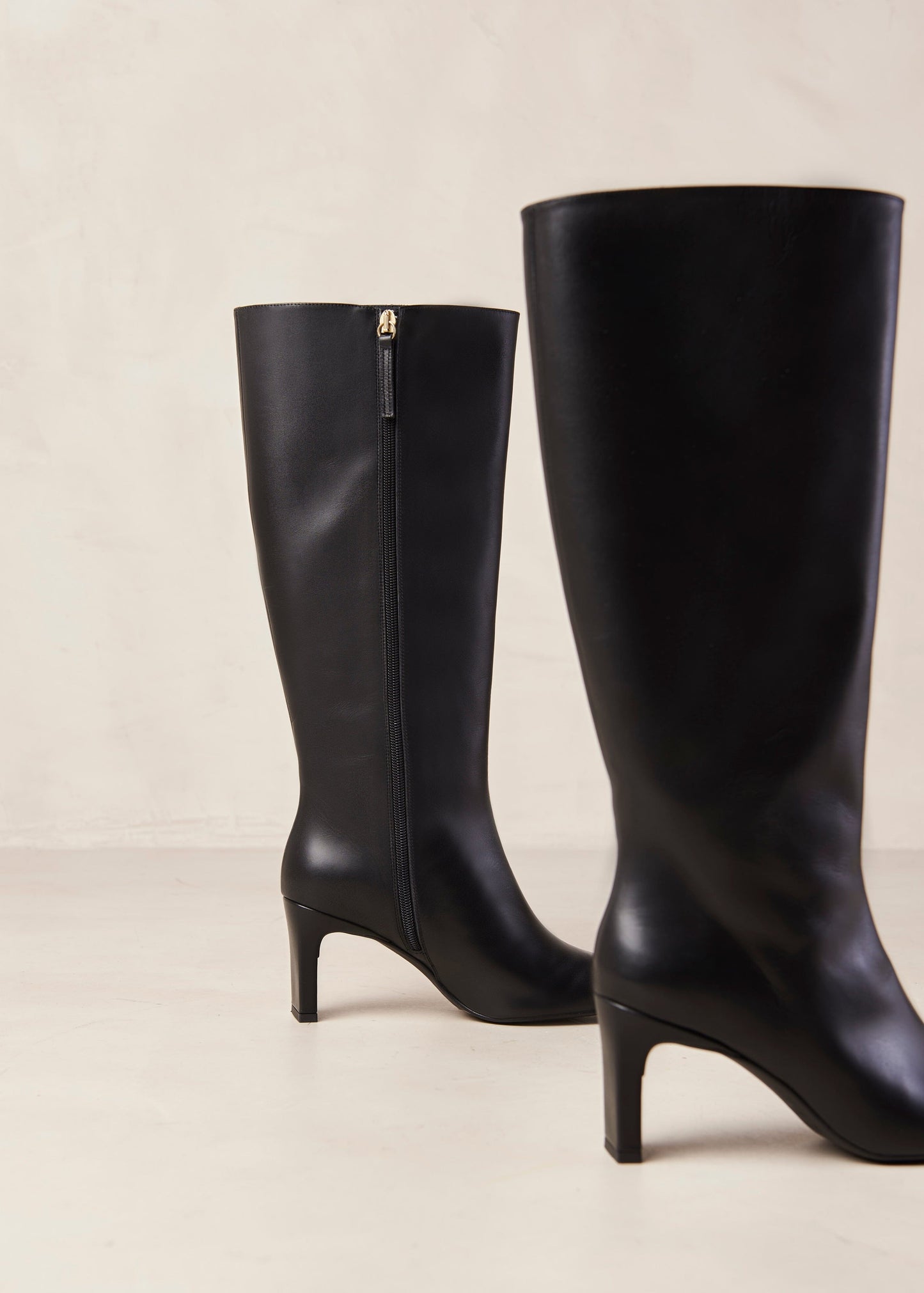 Isobel Black Leather Boots Boots ALOHAS