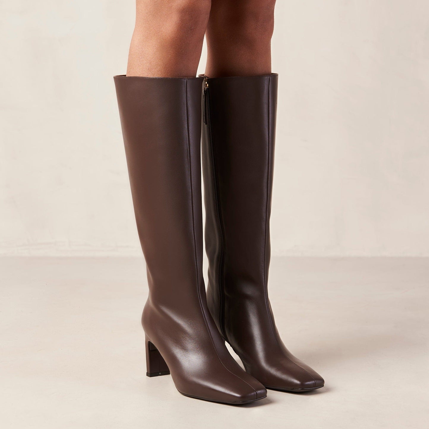 Isobel Coffee Brown Leather Boots Boots ALOHAS