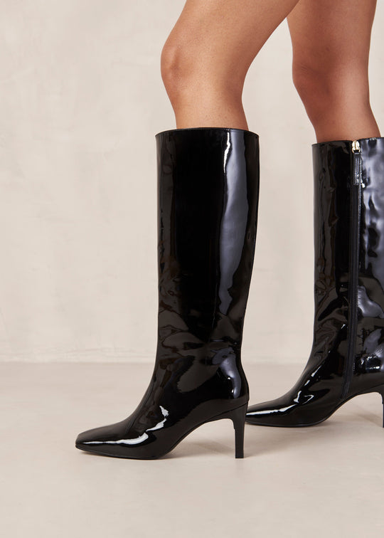 Isobel Onix Black Leather Boots