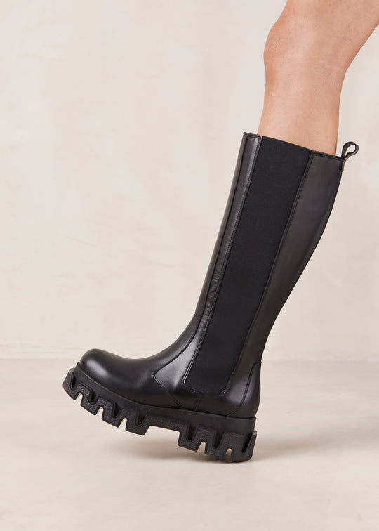 Jagger Black Leather Boots