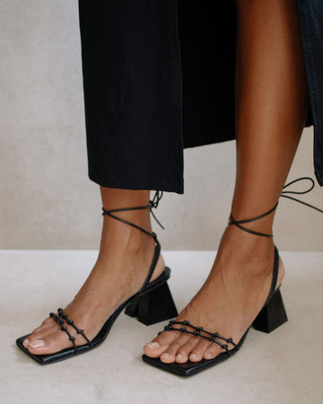 Juniper Black Leather Sandals ALOHAS