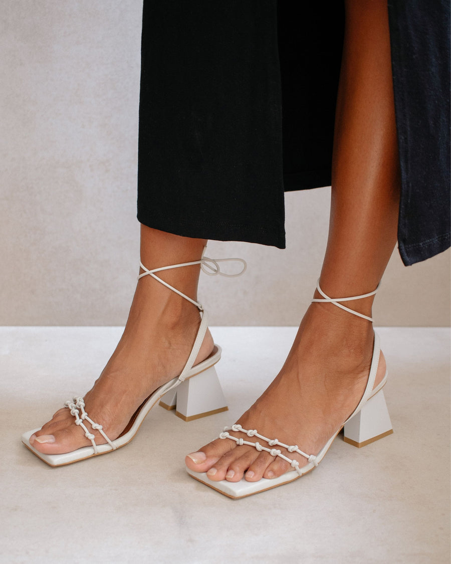 Juniper White Leather Sandals ALOHAS