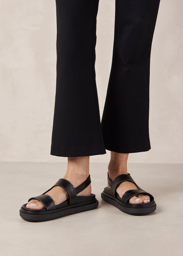 Lorelei Black Leather Sandals