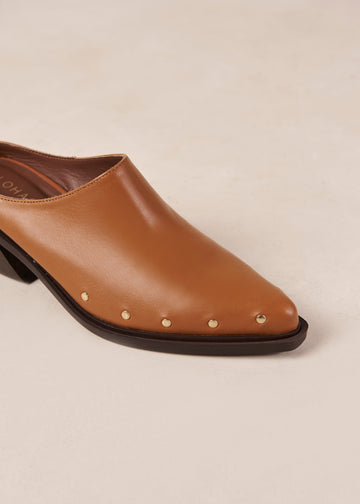 Lorenzo Tan Leather Mules