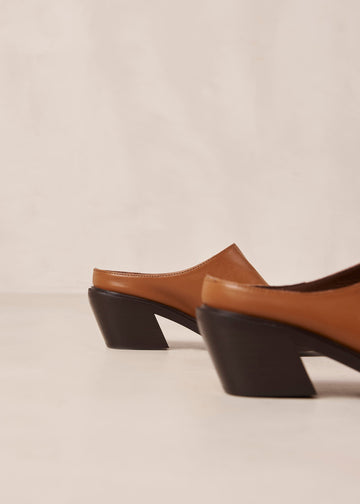 Lorenzo Brown Leather Mules ALOHAS