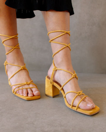 Yellow cheap suede sandals