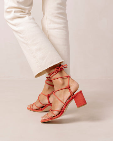 Paloma Orange Suede Sandals ALOHAS