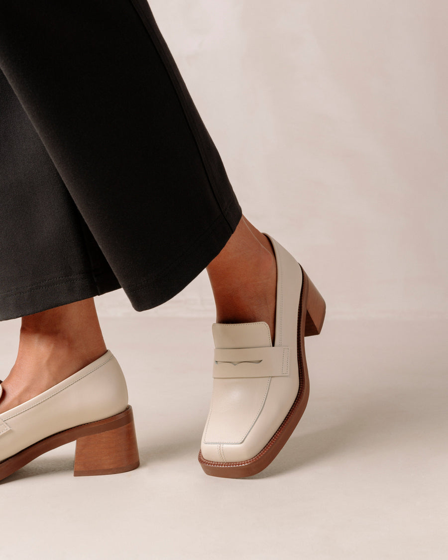 Roxanne Cream Leather Loafers Loafers ALOHAS