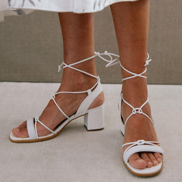 Sophie White Vegan Leather Sandals ALOHAS