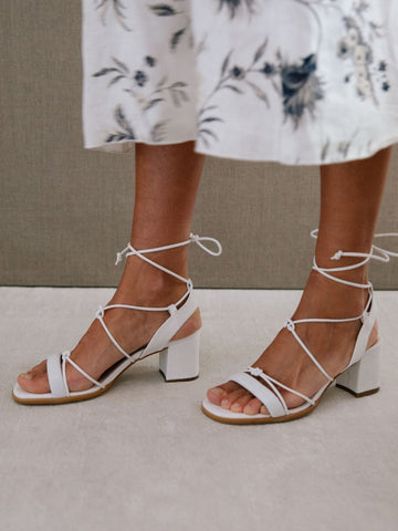 Sophie White Vegan Leather Sandals ALOHAS