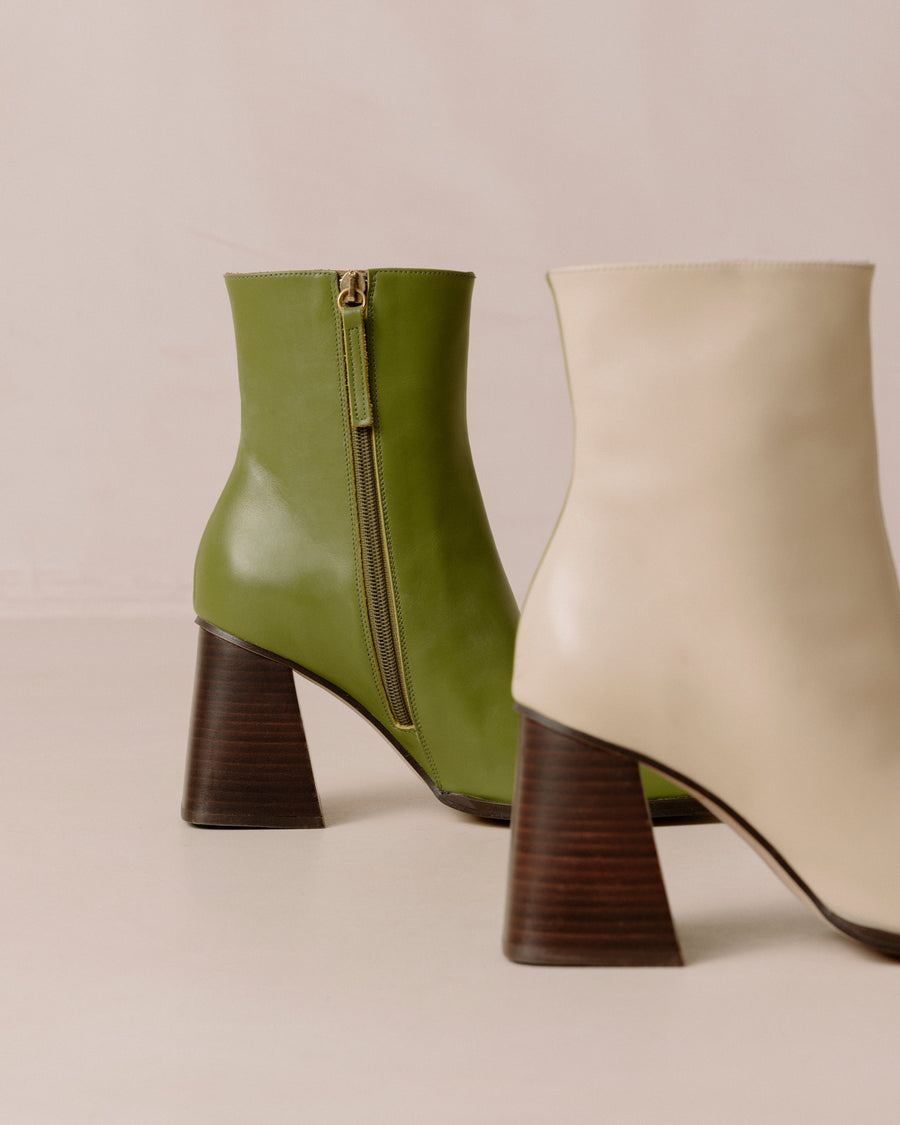South Bicolor Evergreen Cream Ankle Boots ALOHAS