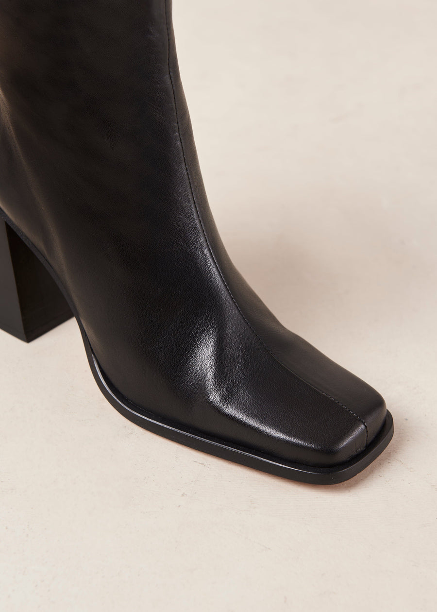 South Black Leather Boots ALOHAS