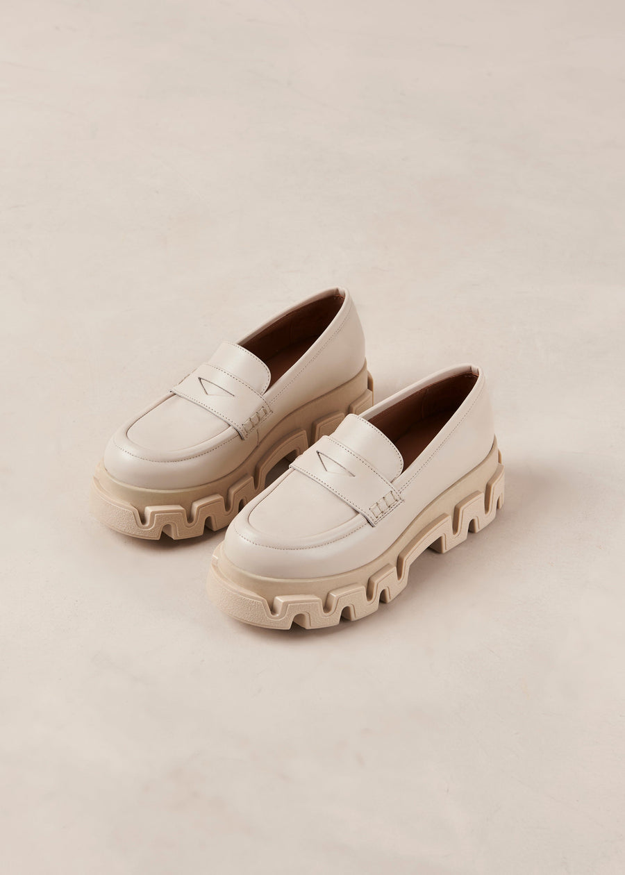 Stella Cream Leather Loafers