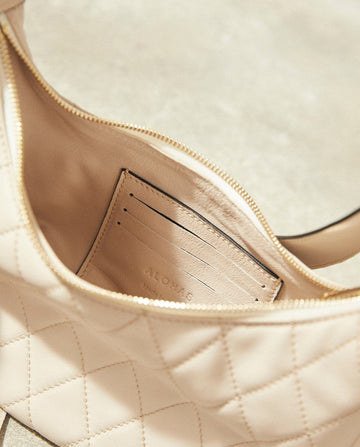 The J Cream Leather Crossbody Bag