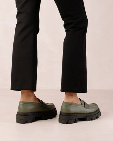 Trailblazer Green Leather Loafers ALOHAS