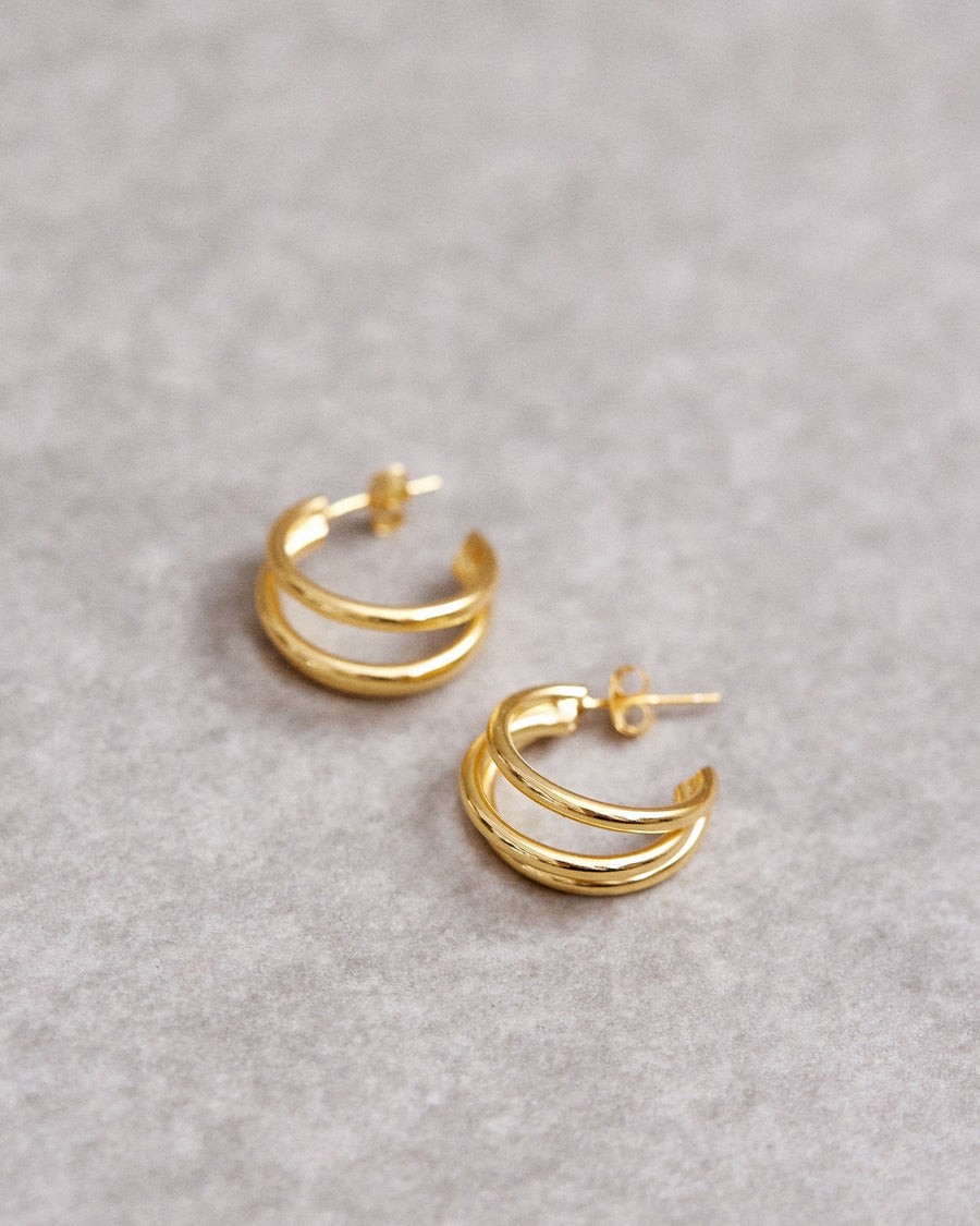 Trilogy Hoop Earrings Gold Earrings ALOHAS