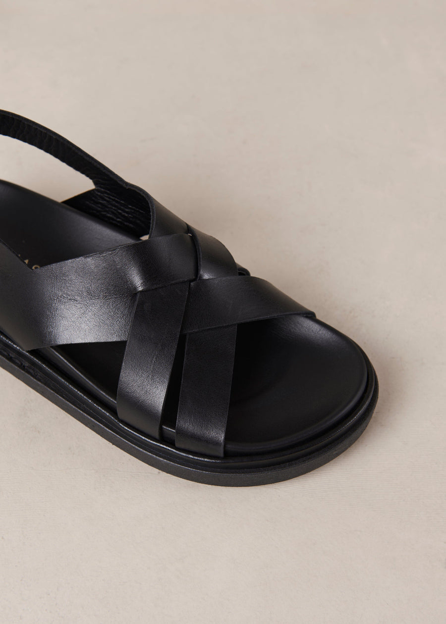 Trunca Black Leather Sandals Sandals ALOHAS