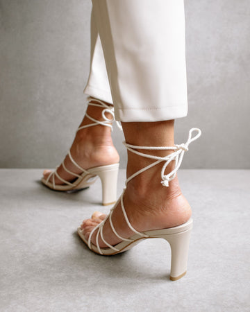 White strappy sandals  Heels, High heels, Sandals heels