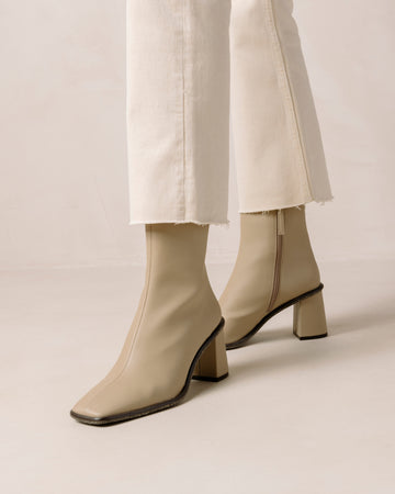 West Cactus Beige Vegan Leather Boots ALOHAS