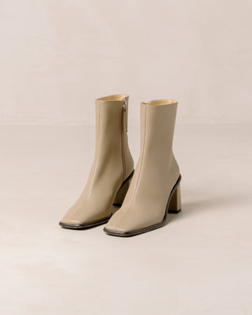 West Cactus Beige Vegan Leather Boots ALOHAS