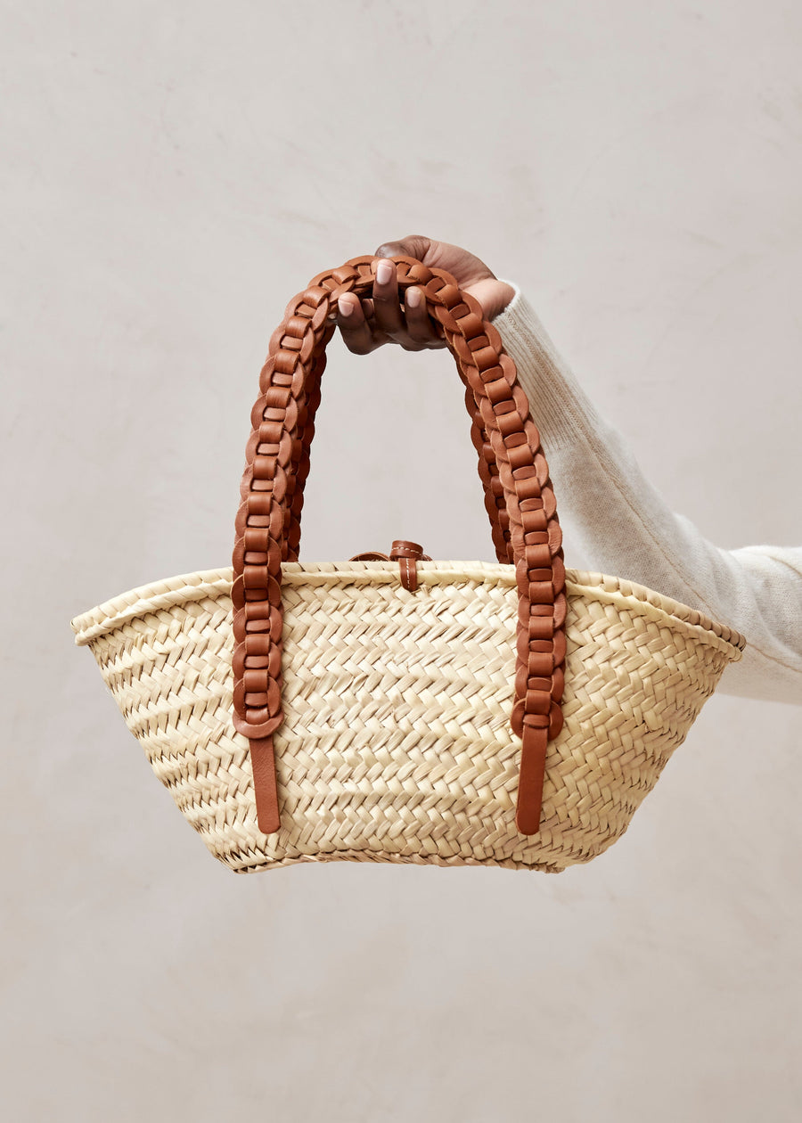 Woven Basket Tan Shoulder Bags ALOHAS